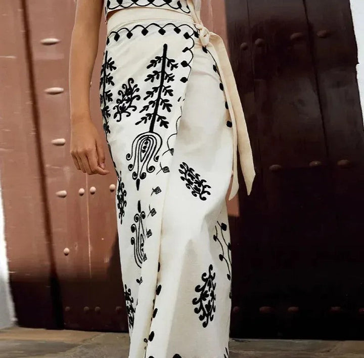 Camilla™ – Zestaw w print, top i spódnica