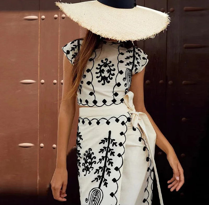 Camilla™ – Zestaw w print, top i spódnica