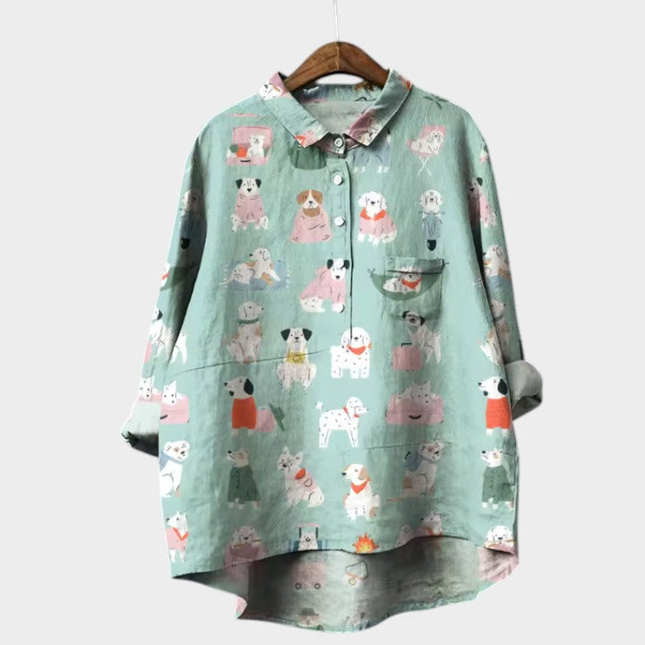 Marianella™ | Bluzka Oversize z Wzorem Psa