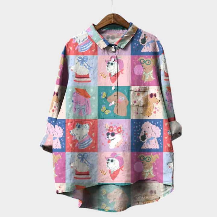 Marianella™ | Bluzka Oversize z Wzorem Psa