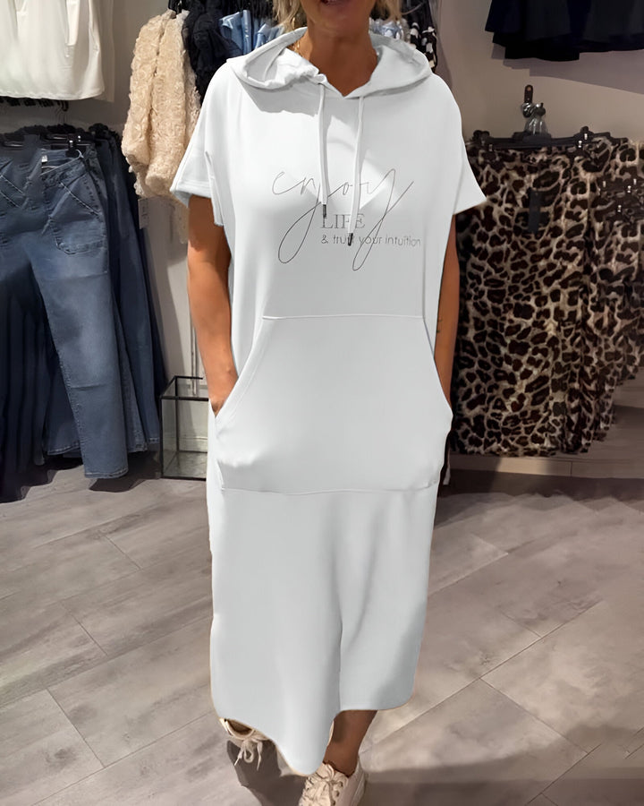 Saskia™ | Kobieca Casual Sukienka z Kapturem