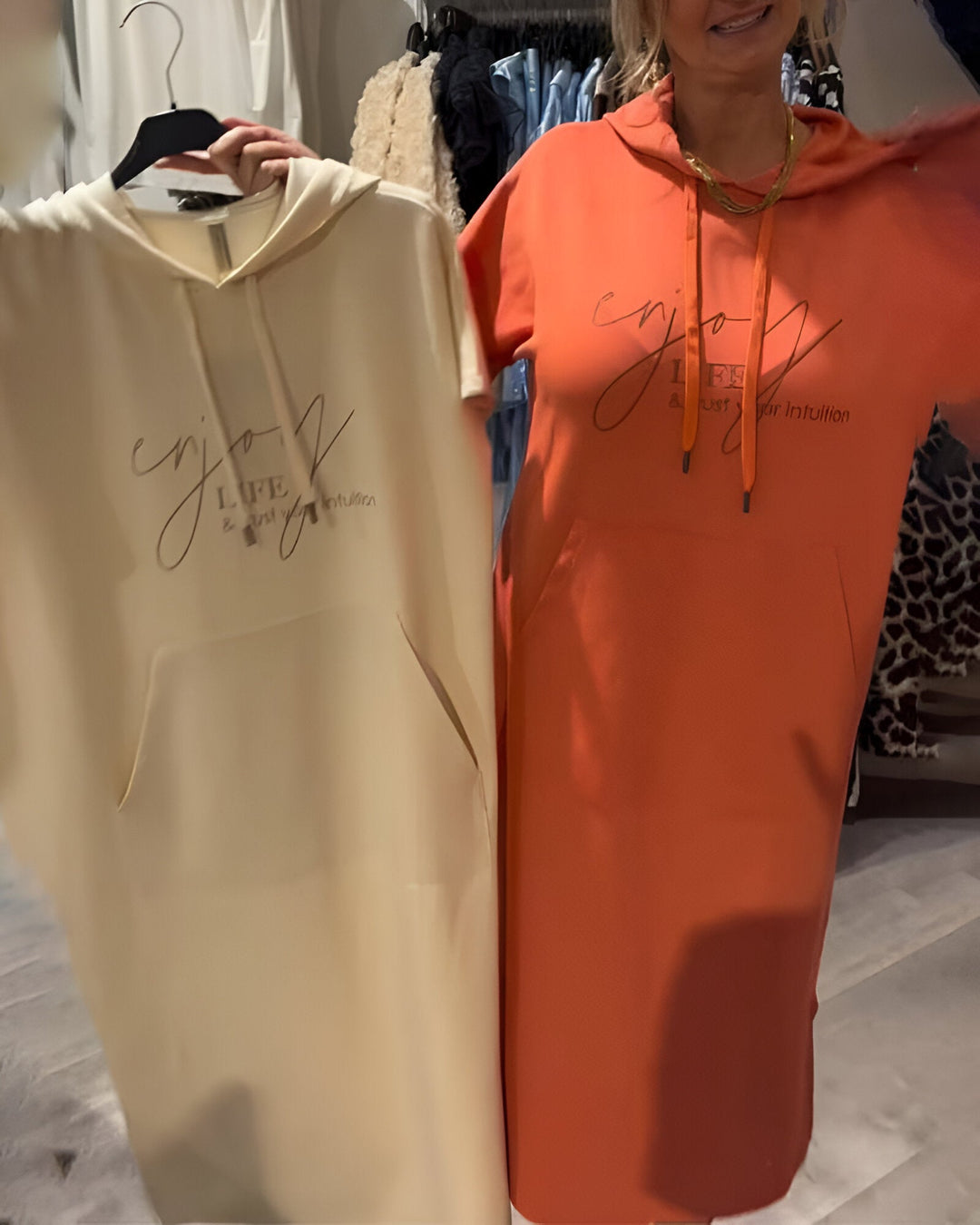 Saskia™ | Kobieca Casual Sukienka z Kapturem