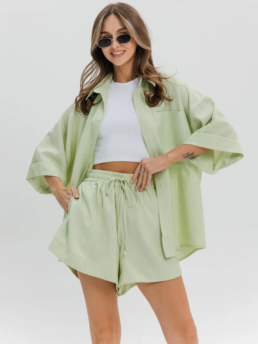 Aurelia™ | Damski Letni Komplet Oversize z Szortami