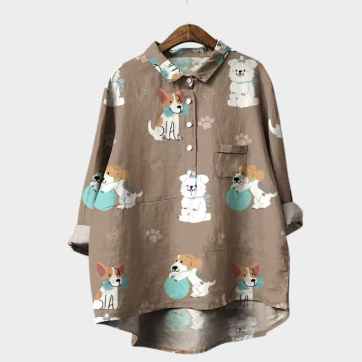 Marianella™ | Bluzka Oversize z Wzorem Psa