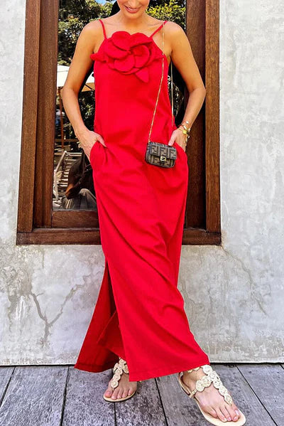 Elara™ | Elegancka Haftowana Sukienka Maxi