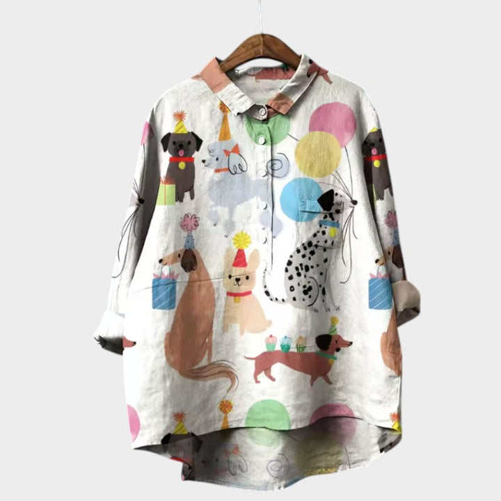 Marianella™ | Bluzka Oversize z Wzorem Psa