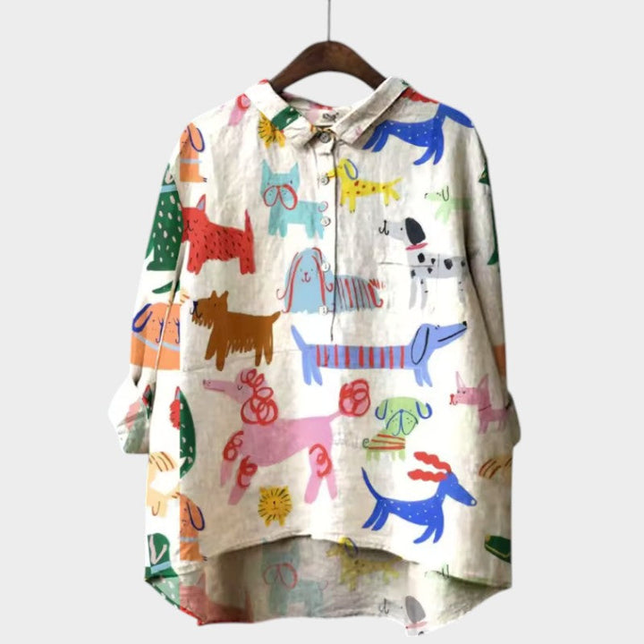 Marianella™ | Bluzka Oversize z Wzorem Psa