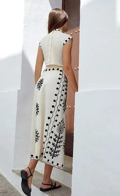 Camilla™ – Zestaw w print, top i spódnica