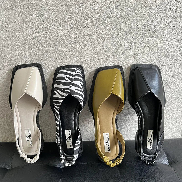 Lidia™ | Sandały Slingback z Kwadratowym Nosem