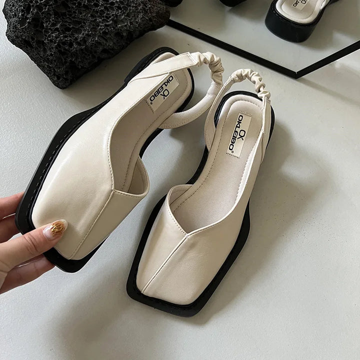 Lidia™ | Sandały Slingback z Kwadratowym Nosem