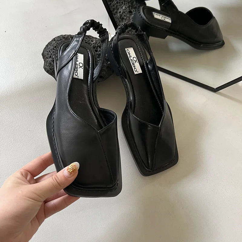 Lidia™ | Sandały Slingback z Kwadratowym Nosem