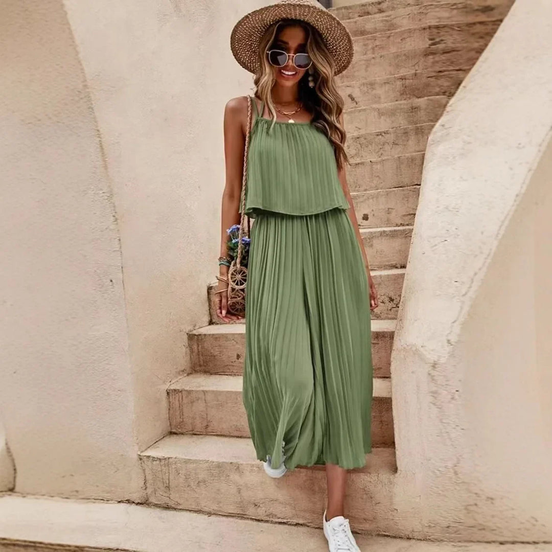 Marbella™ | Plisowany boho komplet na ramiączkach dla kobiet