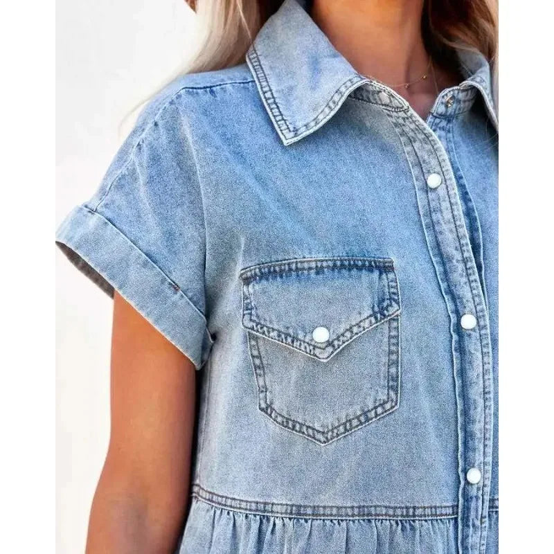 Novo™ | Sukienka jeansowa w stylu casual vintage