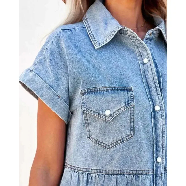 Novo™ | Sukienka jeansowa w stylu casual vintage