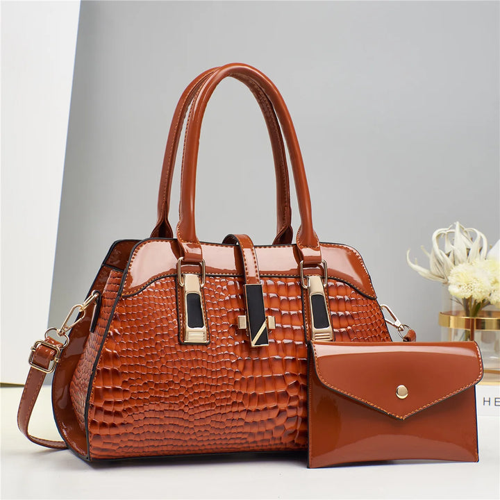 CrocoGlam™ | Damska Elegancka Torebka z Motywem Krokodyla