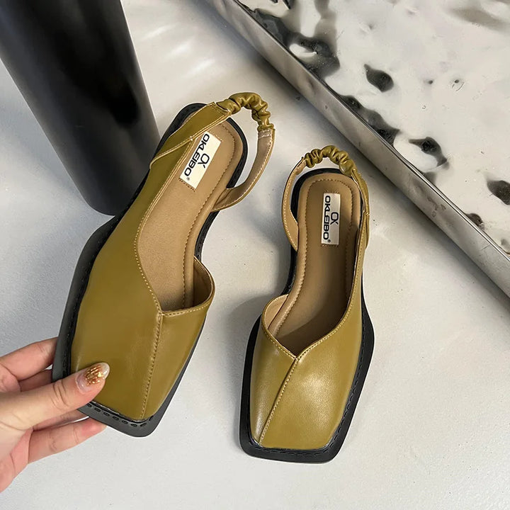 Lidia™ | Sandały Slingback z Kwadratowym Nosem
