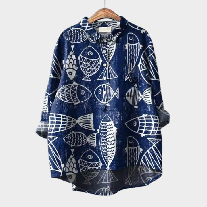 Luciana™ | Oversize Bluzka z Stylizowanymi Kotami