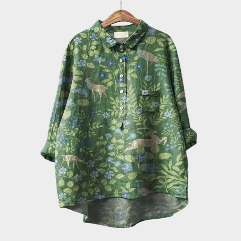 Luciana™ | Oversize Bluzka z Stylizowanymi Kotami