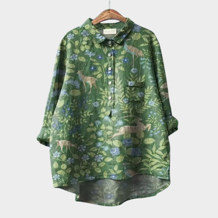Luciana™ | Oversize Bluzka z Stylizowanymi Kotami