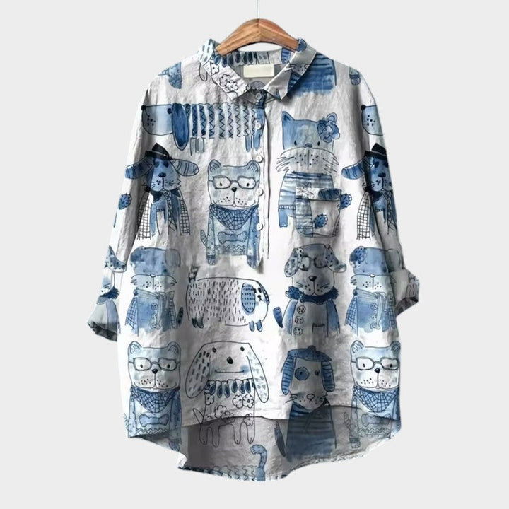 Marianella™ | Bluzka Oversize z Wzorem Psa