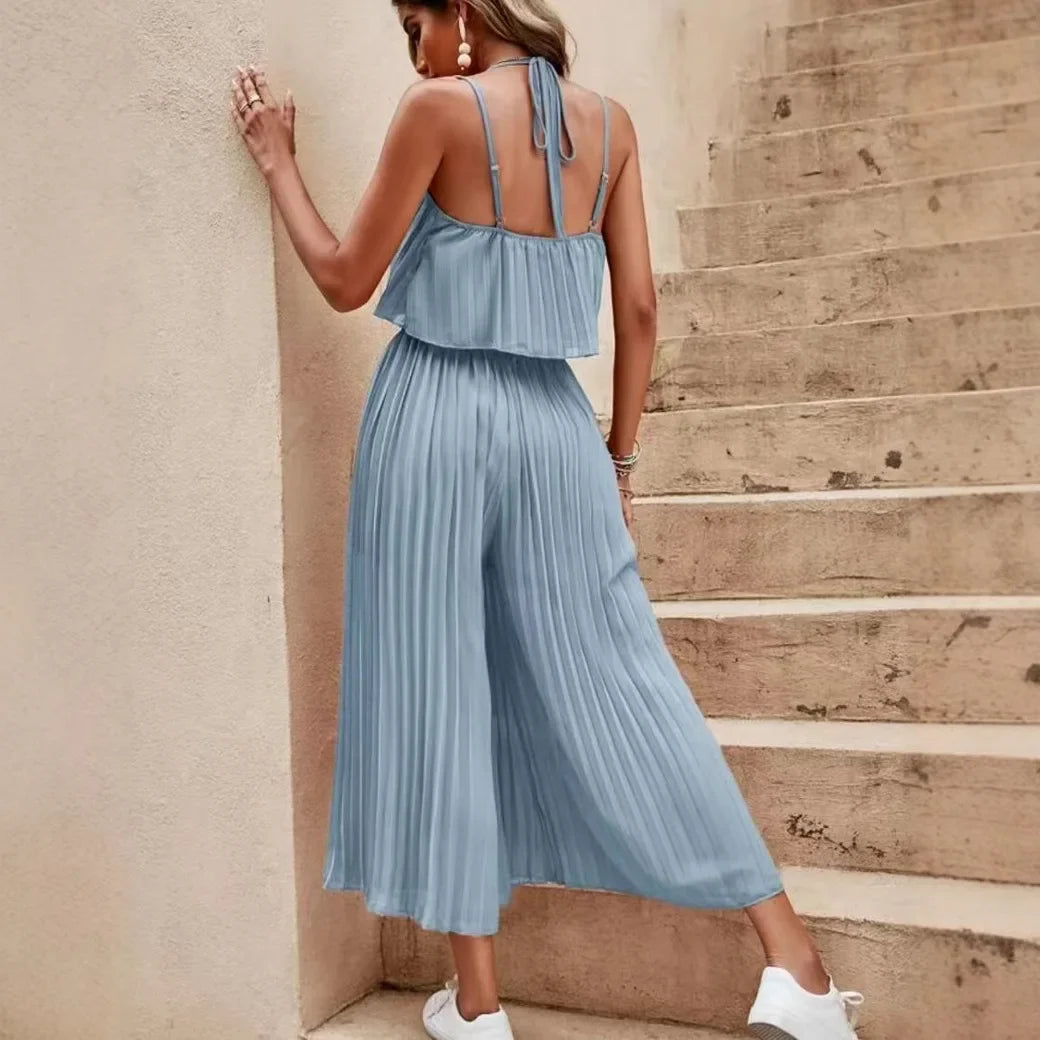 Marbella™ | Plisowany boho komplet na ramiączkach dla kobiet