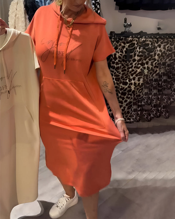 Saskia™ | Kobieca Casual Sukienka z Kapturem