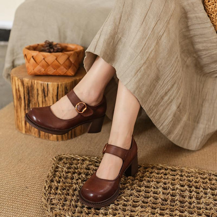 Agnes™ | Skórzane Mary Janes dla Kobiet