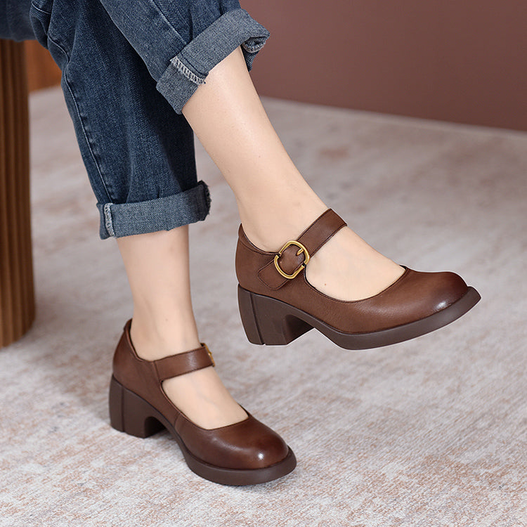 Agnes™ | Skórzane Mary Janes dla Kobiet