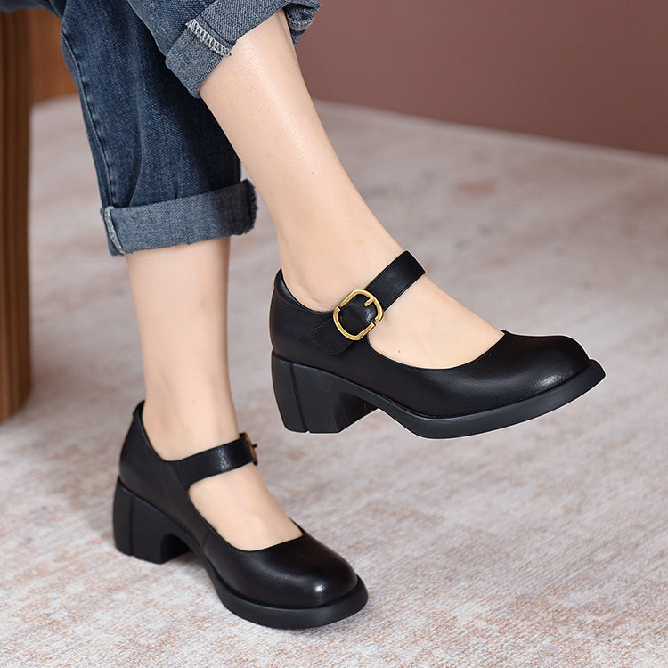 Agnes™ | Skórzane Mary Janes dla Kobiet