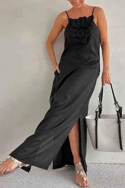 Elara™ | Elegancka Haftowana Sukienka Maxi