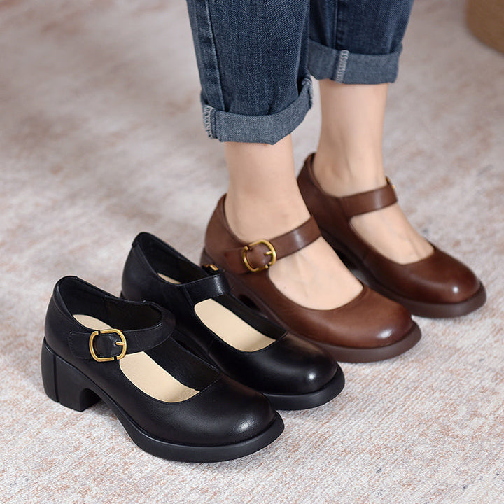 Agnes™ | Skórzane Mary Janes dla Kobiet