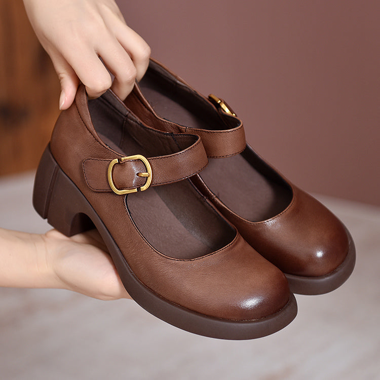 Agnes™ | Skórzane Mary Janes dla Kobiet