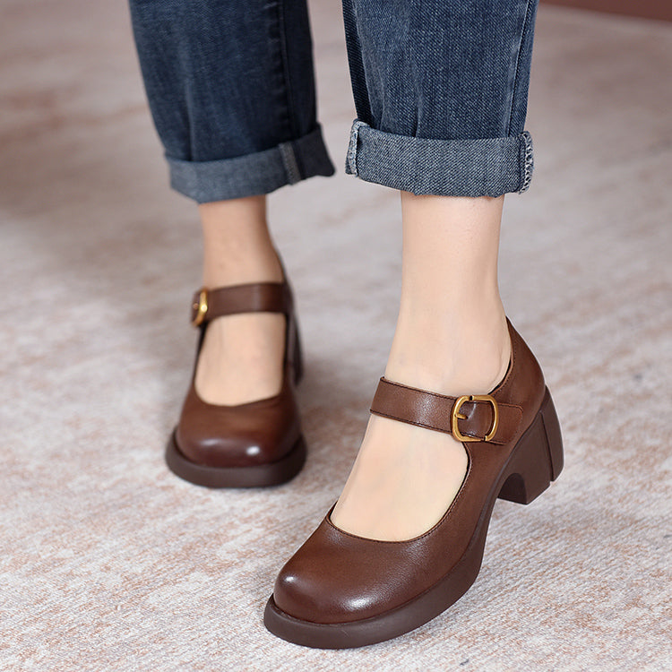 Agnes™ | Skórzane Mary Janes dla Kobiet