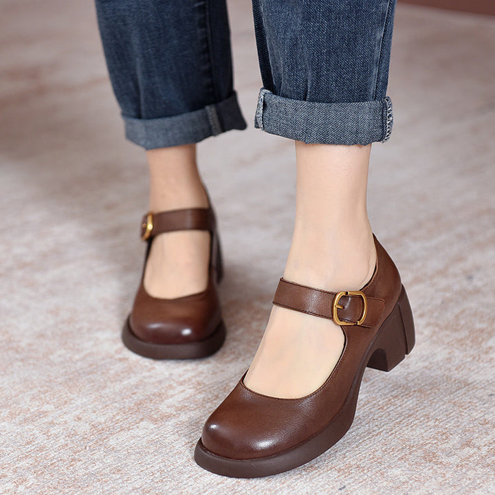 Agnes™ | Skórzane Mary Janes dla Kobiet