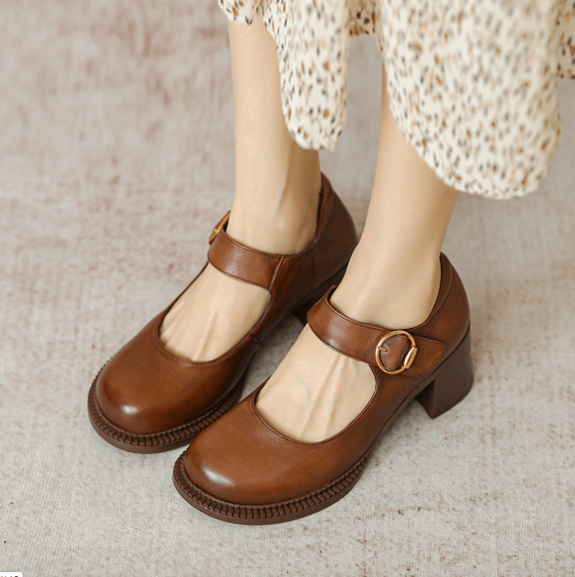 Agnes™ | Skórzane Mary Janes dla Kobiet