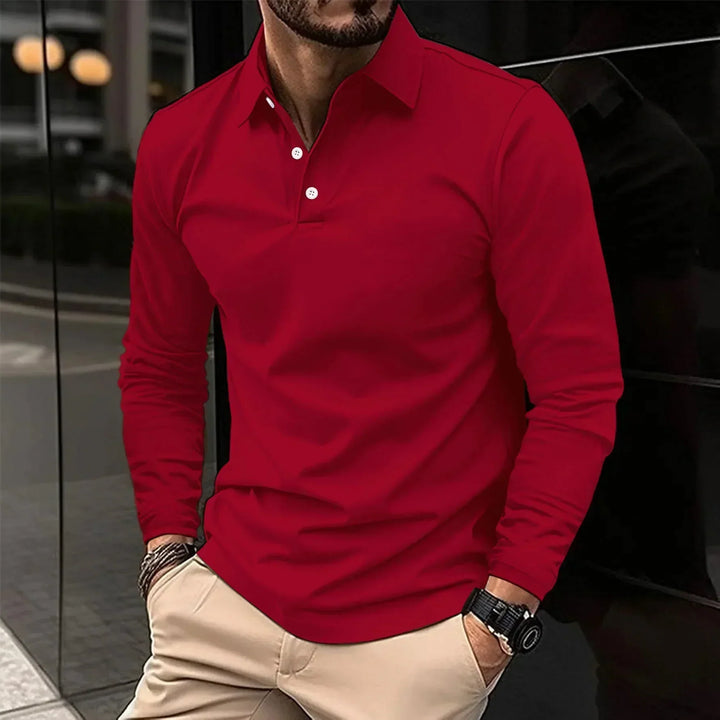 Friedrich™ | Męska Codzienna Koszulka Polo z Długim Rękawem